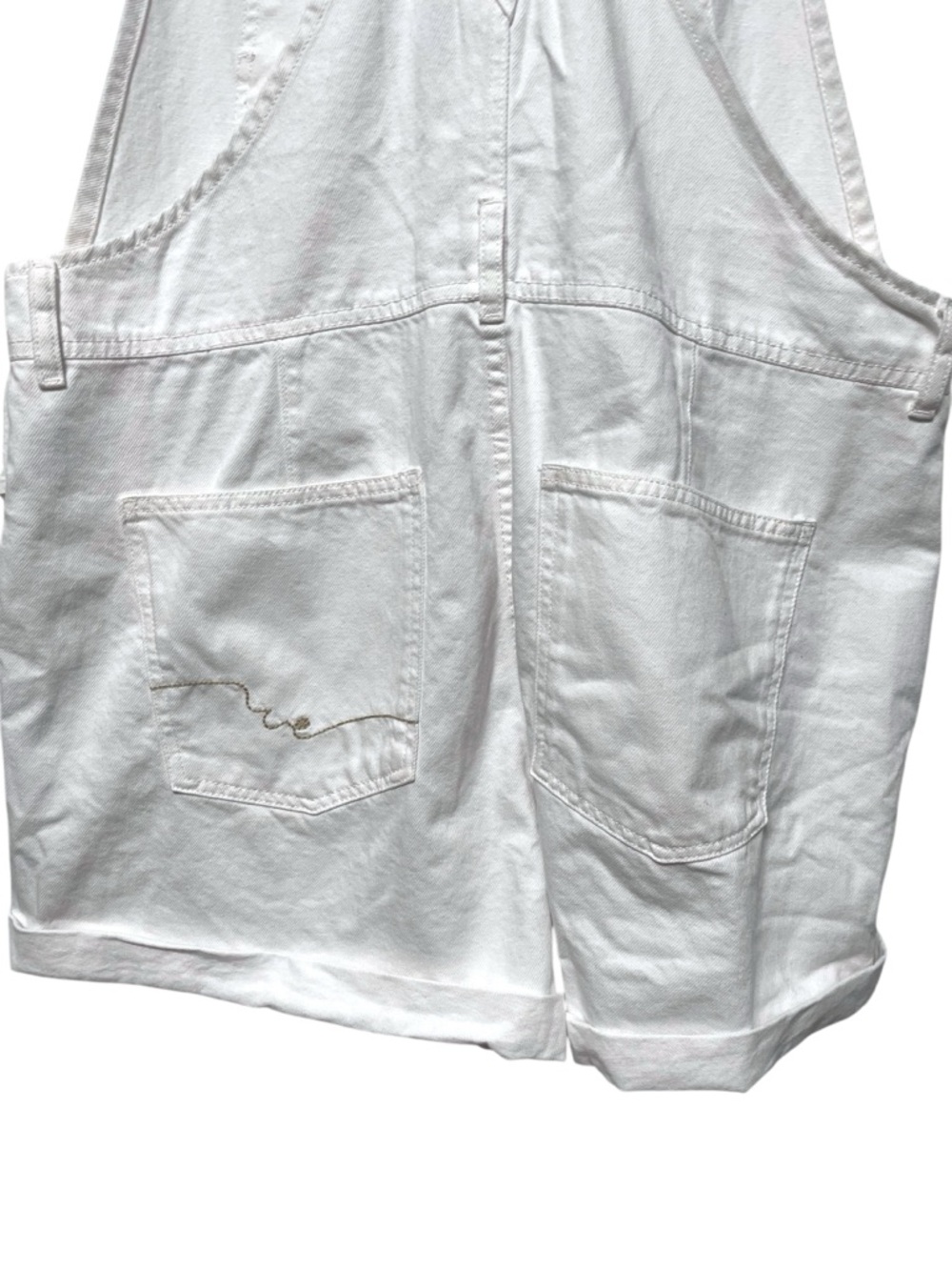 NWT FREE PEOPLE Ziggy Shortalls in Optic White XL - Picture 7 of 9